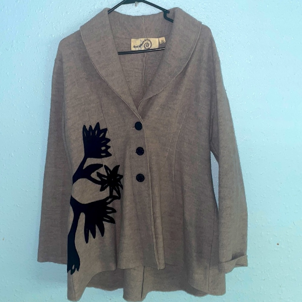Rosie Neira wool appliqué jacket L